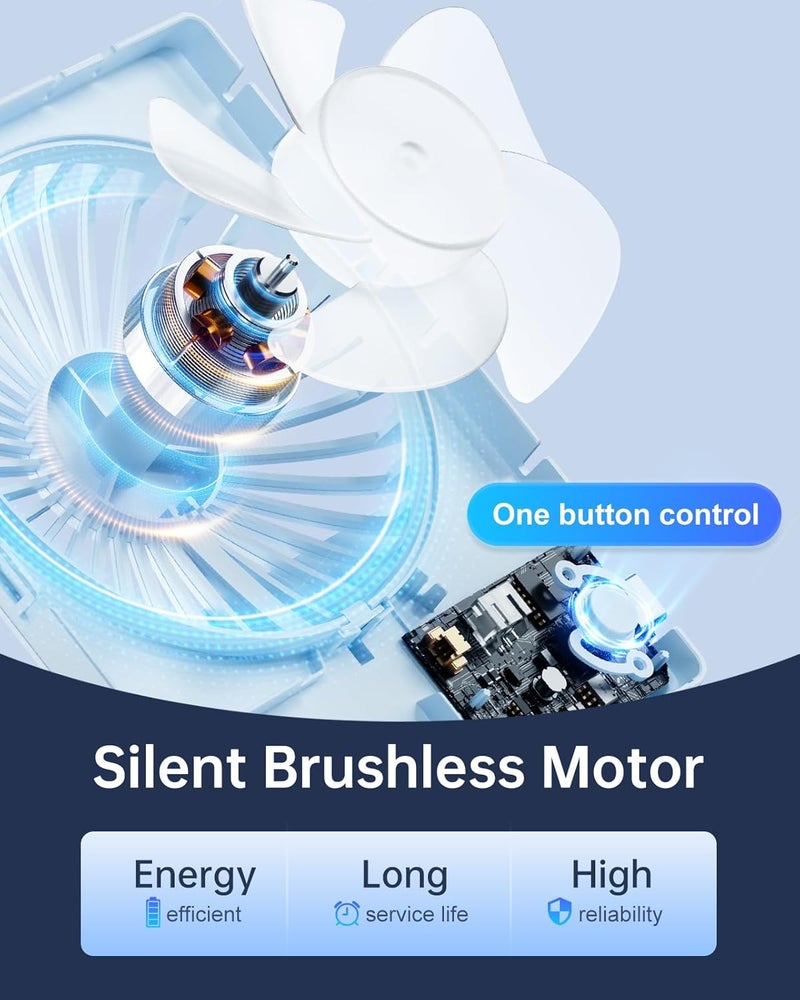 TriPole Mini Desk Fan USB Powered Portable Fan Small Personal Fan 3 Speeds Strong Airflow Table Fan for Travel Home Office Bedroom Desktop, 3.3ft Cable (No Battery, Blue) - Image 2